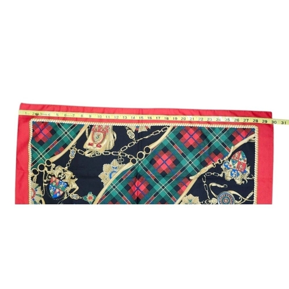 Tie Rack Art Of The Scarf Womens Square Scarf One Size Red Belt Print Italy - Picture 7 of 8